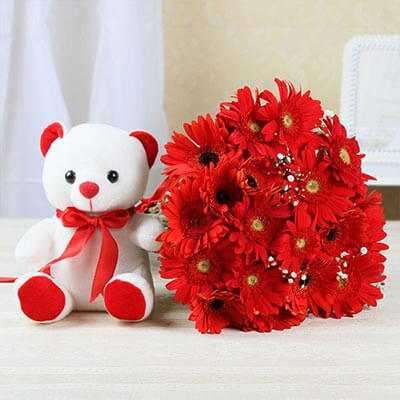 Gerbera Bouquet With Cute Teddy Profile Picture